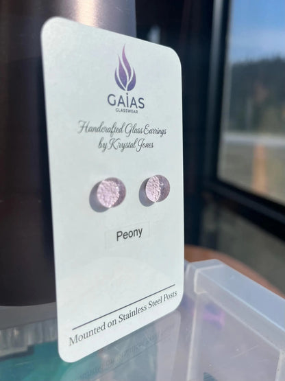 Peony | Fused Glass Stud Earring