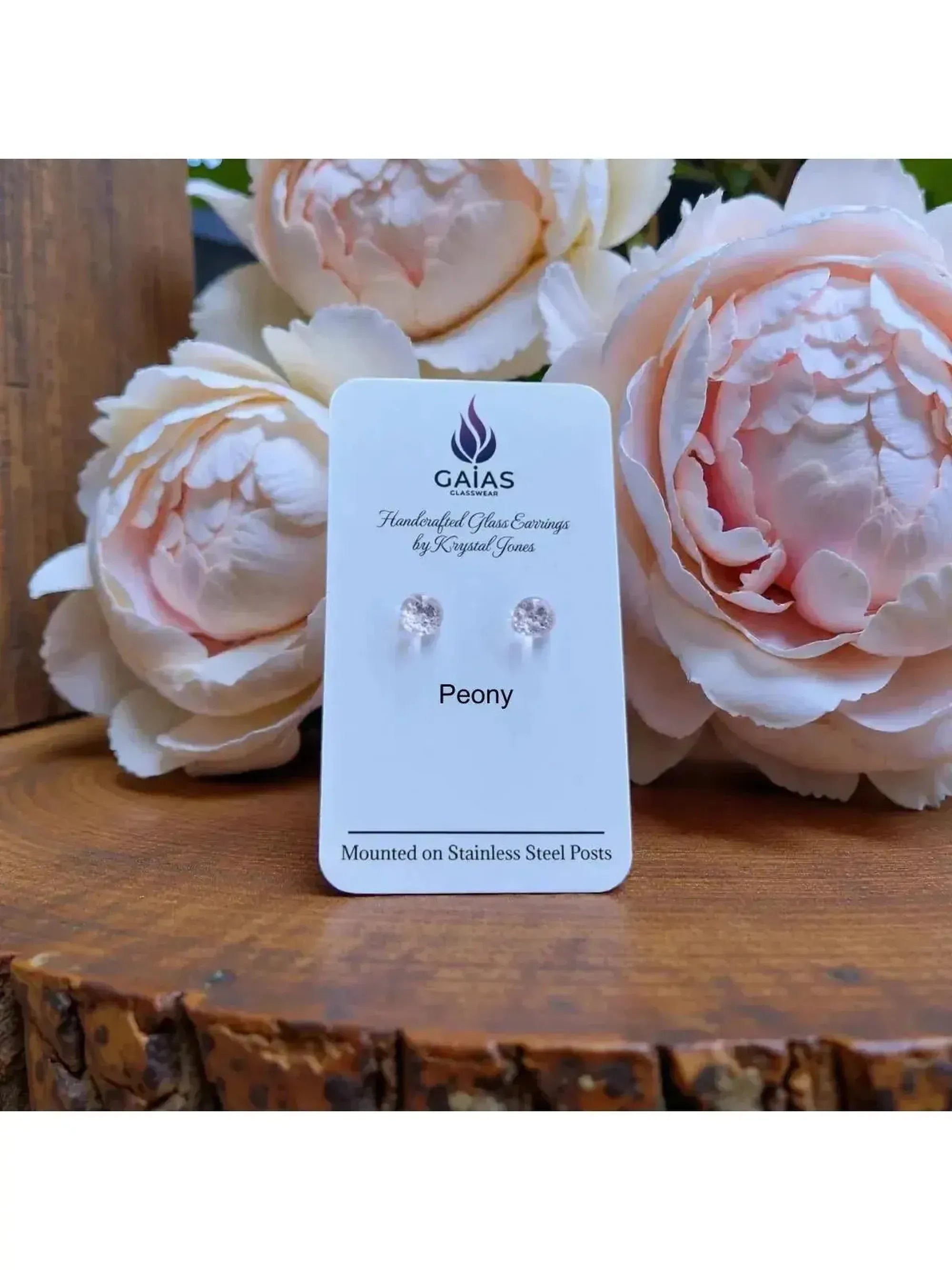 Peony | Fused Glass Stud Earring