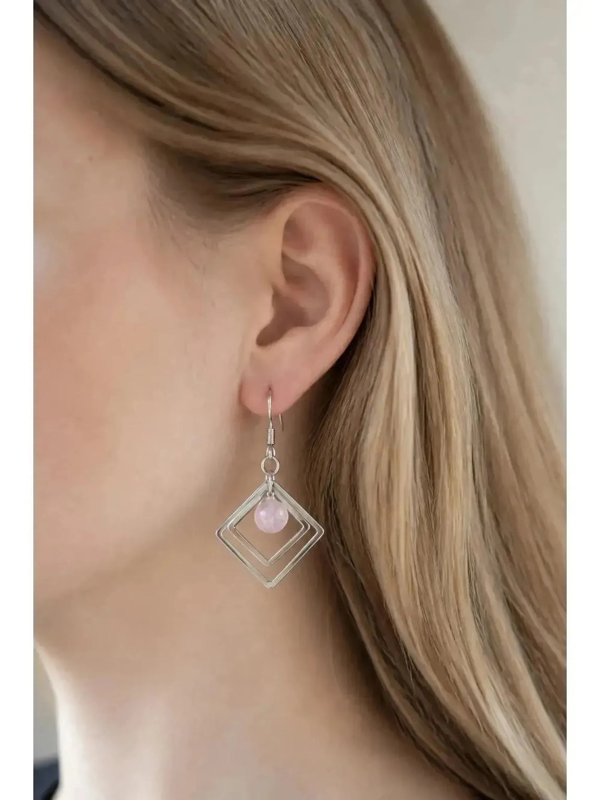 Peony | Geometric Fused Glass Earring