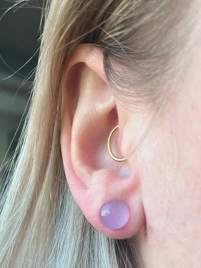 Pink Lemonade | Fused Glass Stud Earrings