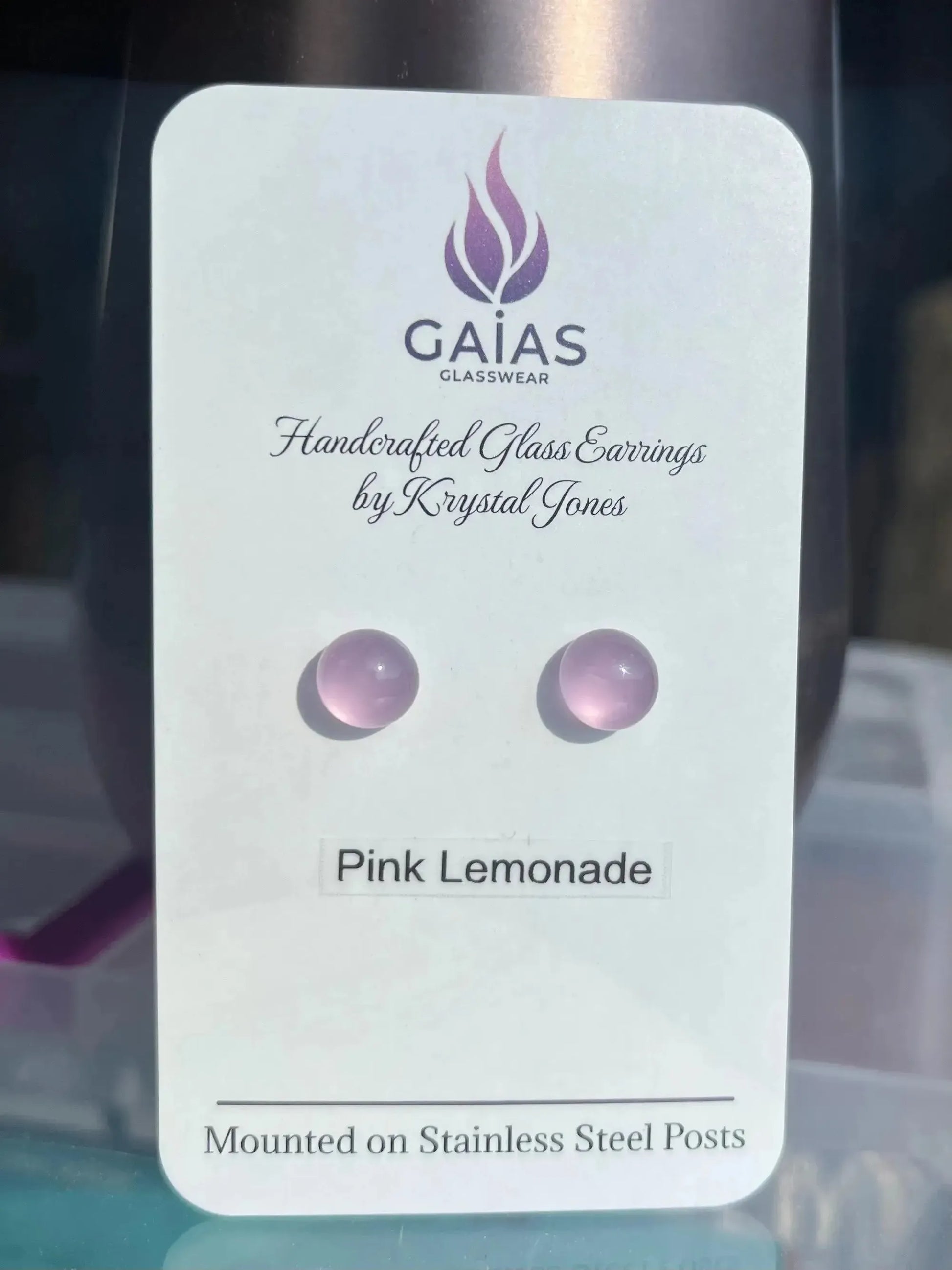 Pink Lemonade | Fused Glass Stud Earrings