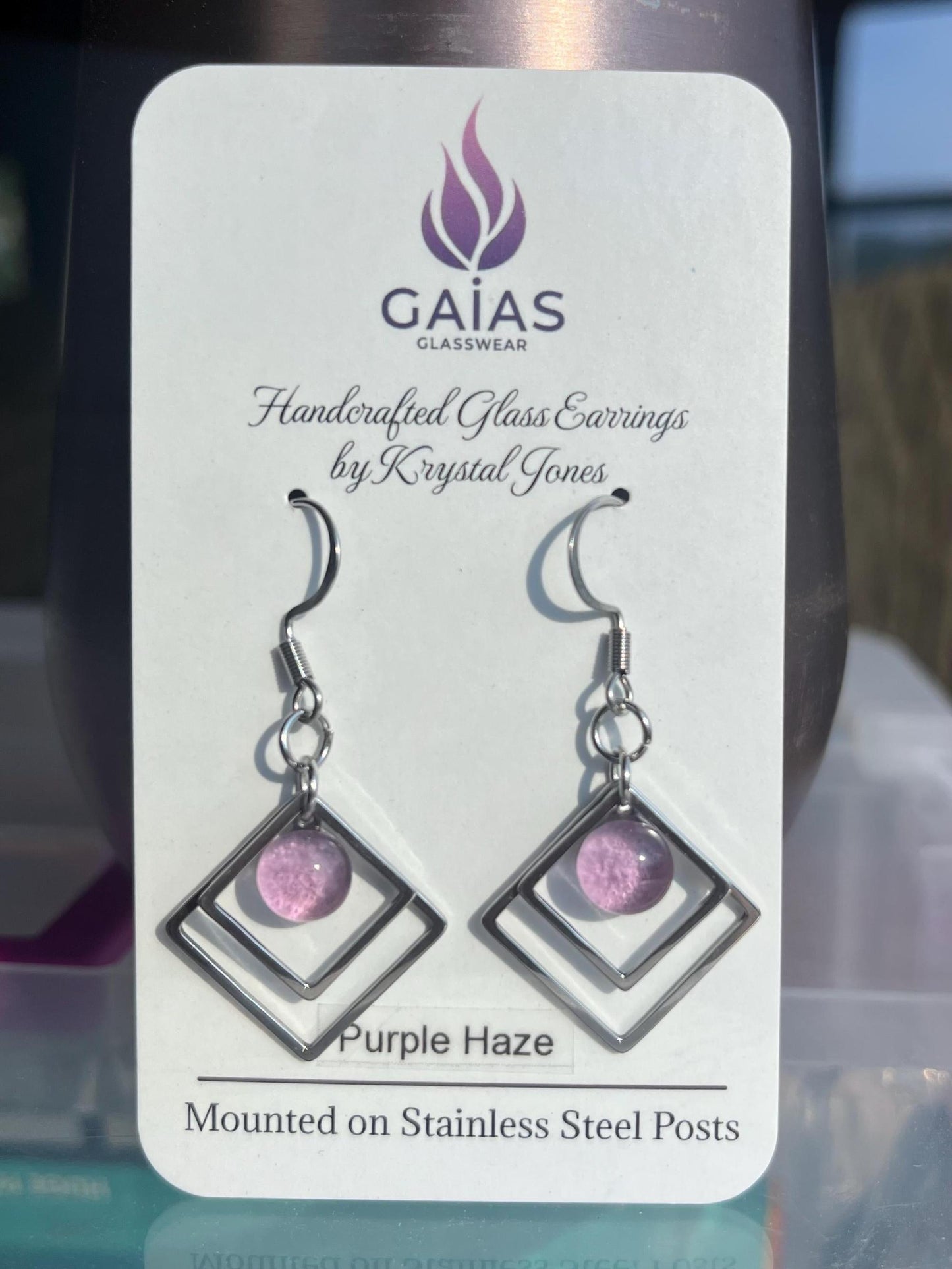 Purple Haze | Geometric Fused Glass Earring