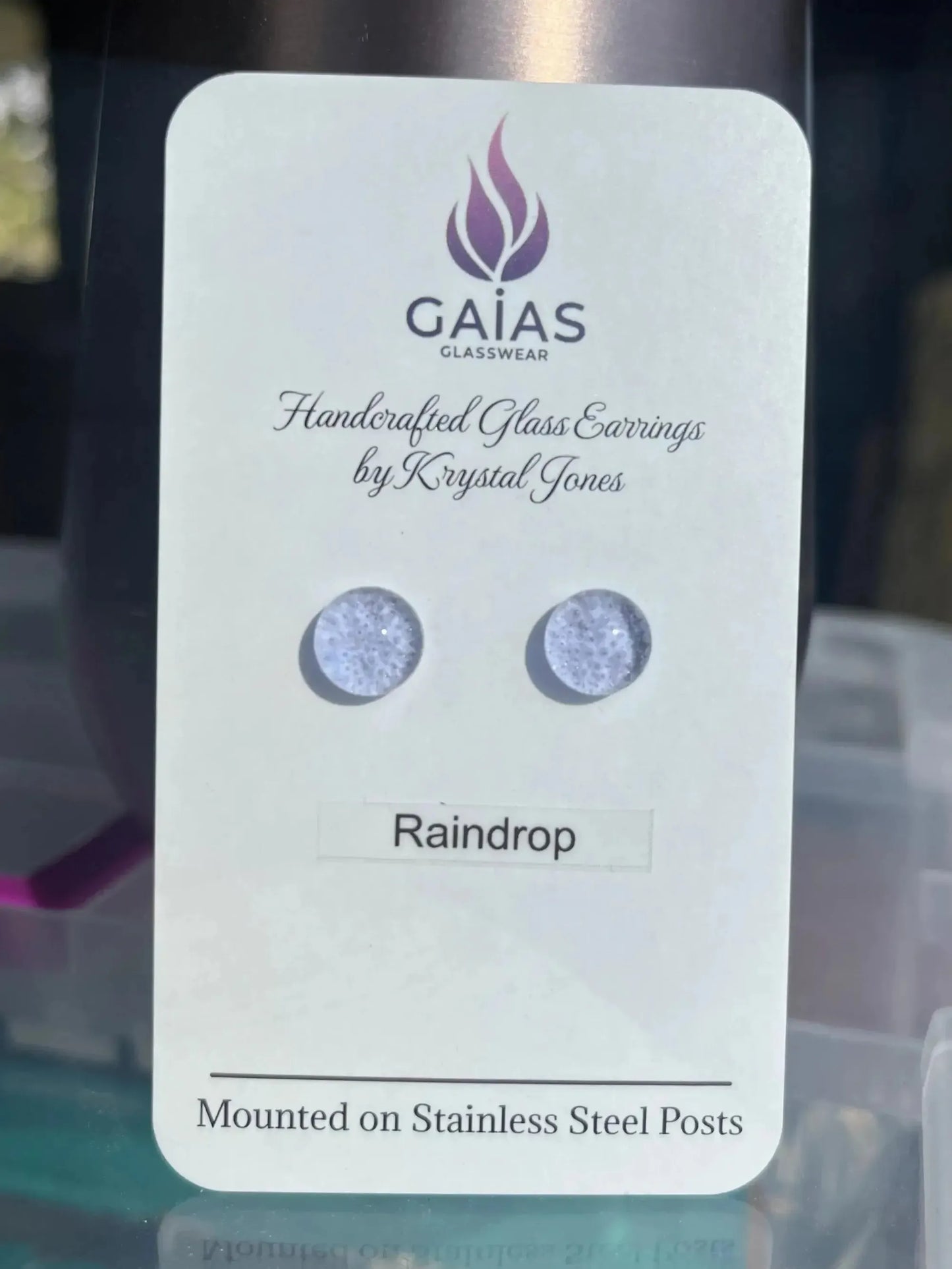 Raindrop | Fused Glass Stud Earrings
