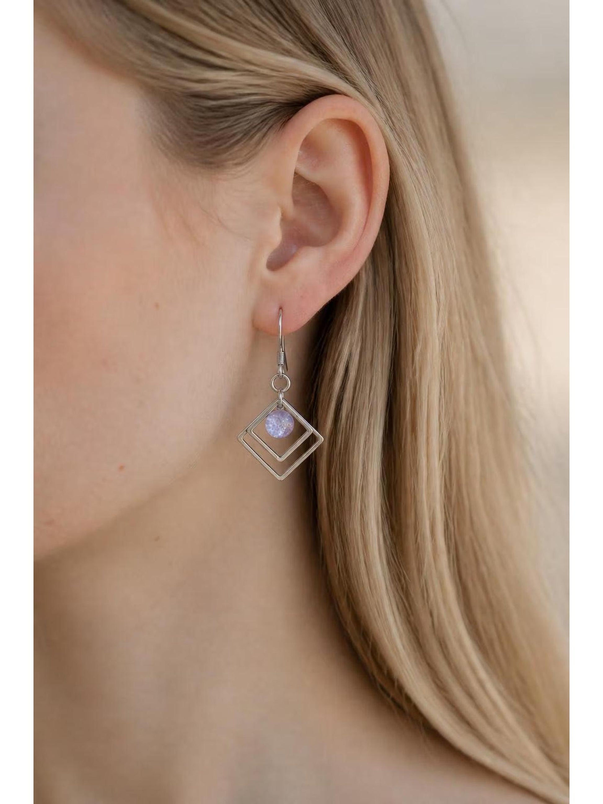 Raindrop | Geometric Fused Glass Earring