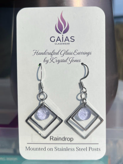 Raindrop | Geometric Fused Glass Earring
