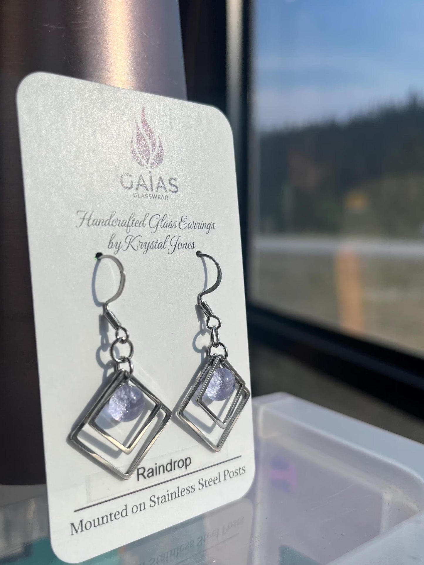 Raindrop | Geometric Fused Glass Earring