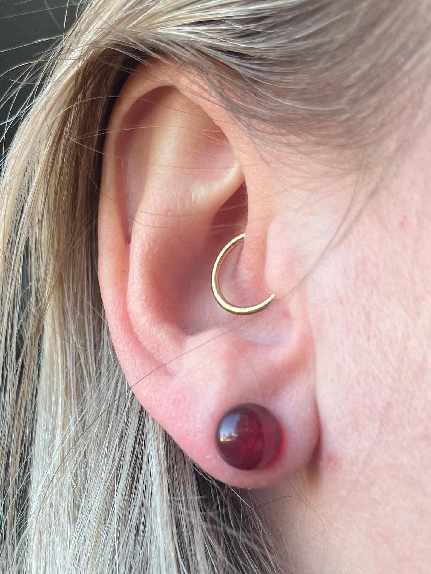 Raspberry | Fused Glass Stud Earring