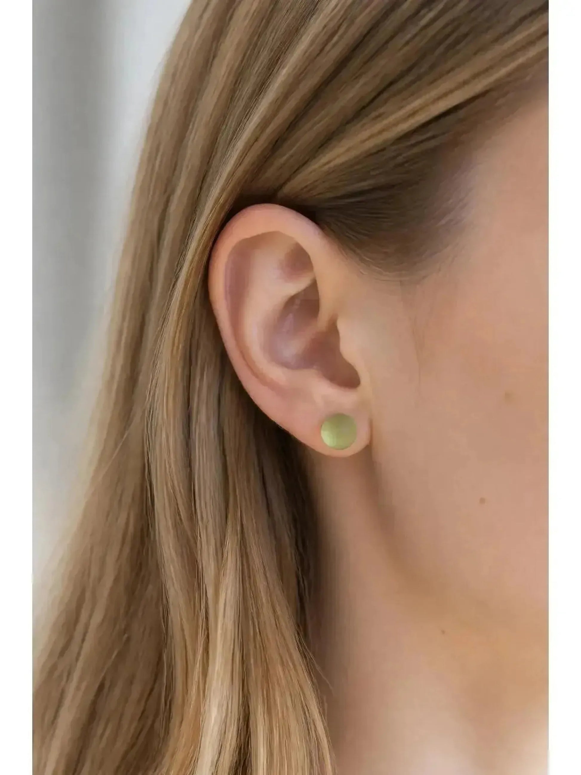Recycled Earrings | Eco Friendly Glass Studs from Reclaimed Green Vases