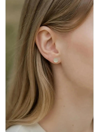 Recycled Earrings | Eco Friendly Glass Studs from Reclaimed Yellow Bowls