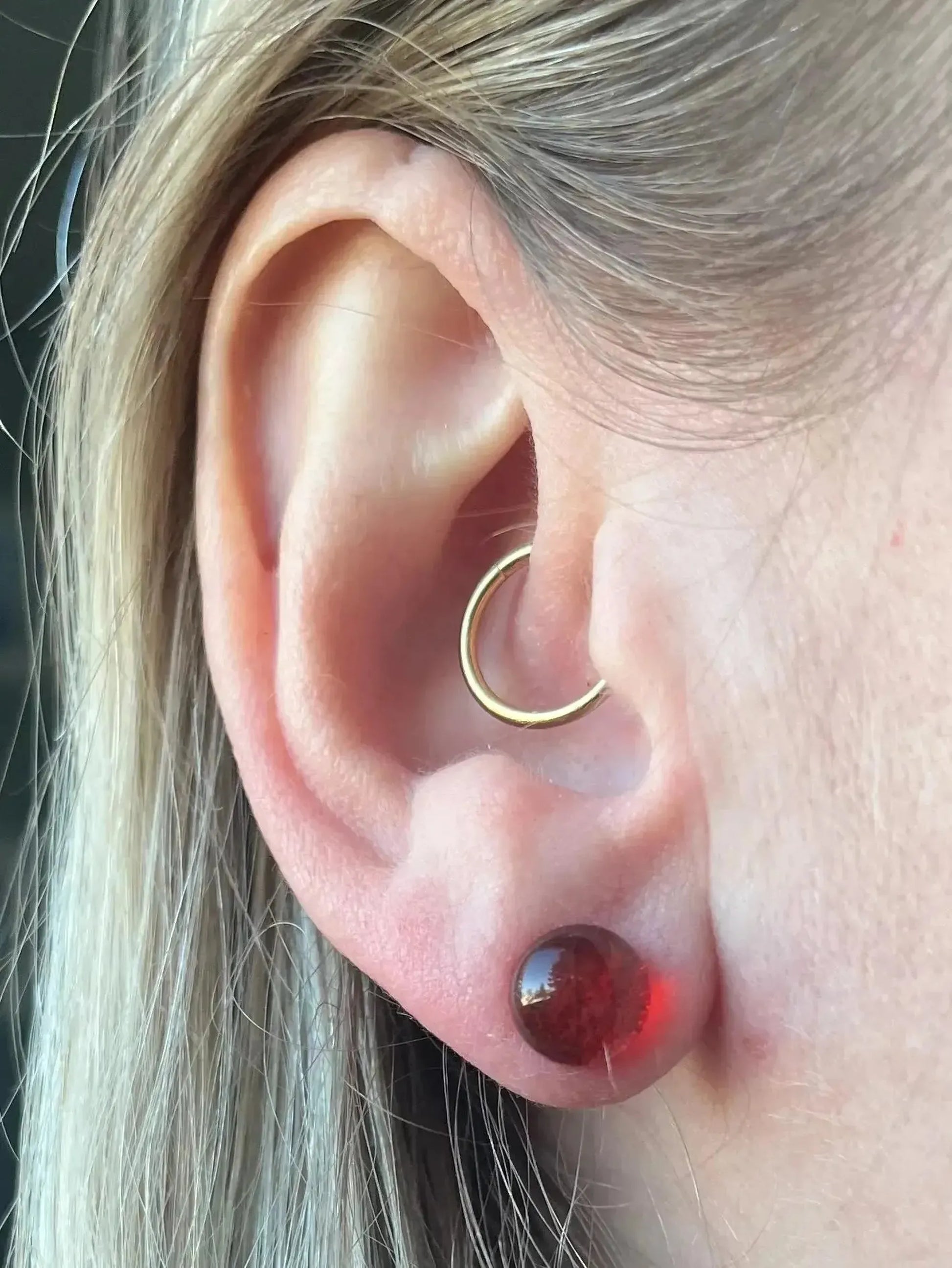 Strawberry | Fused Glass Stud Earring