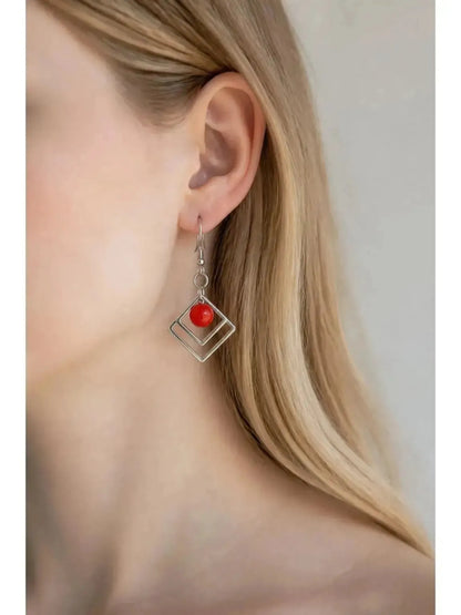 Sunset | Geometric Fused Glass Earrings
