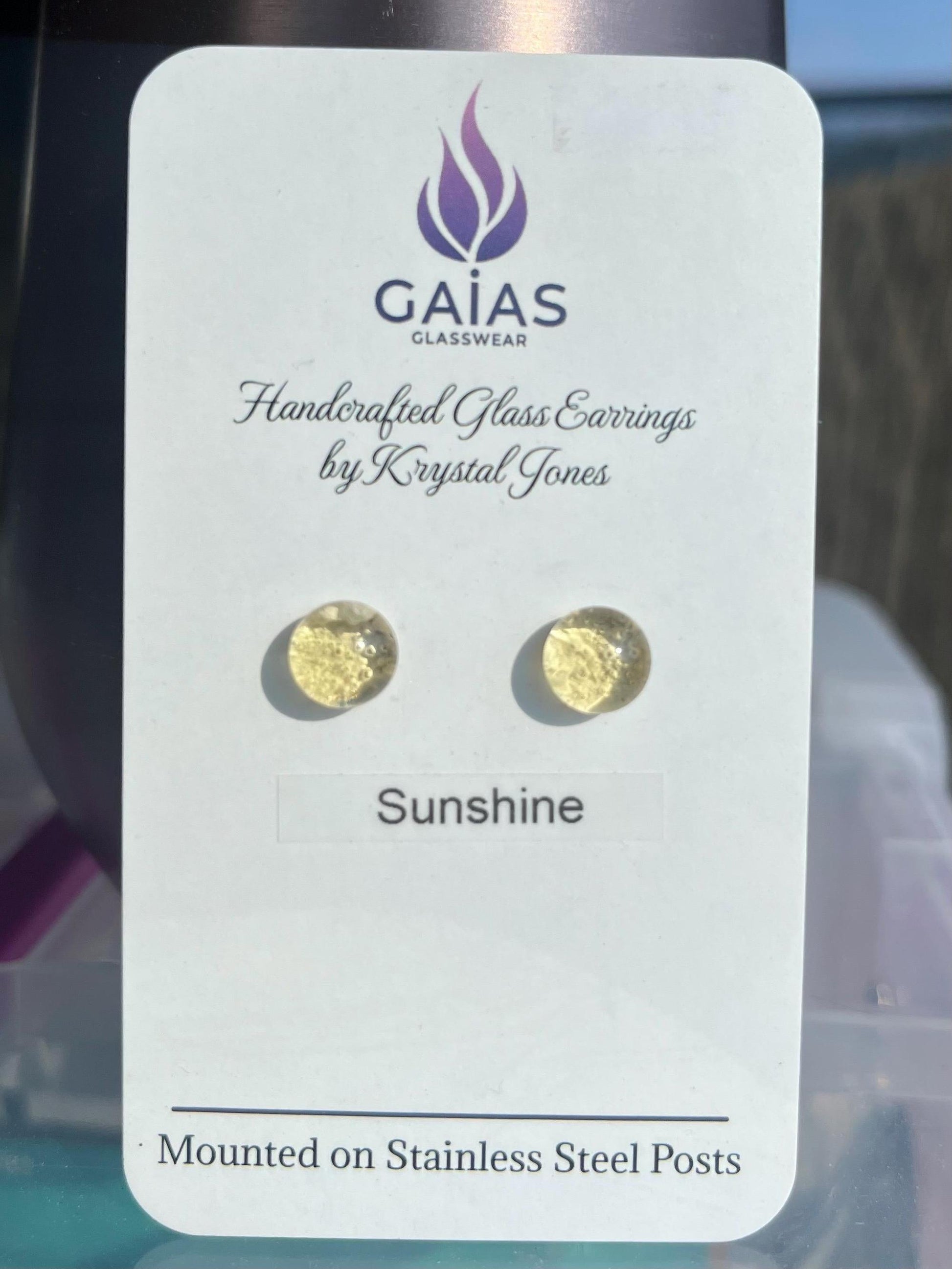 Sunshine | Fused Glass Stud Earring