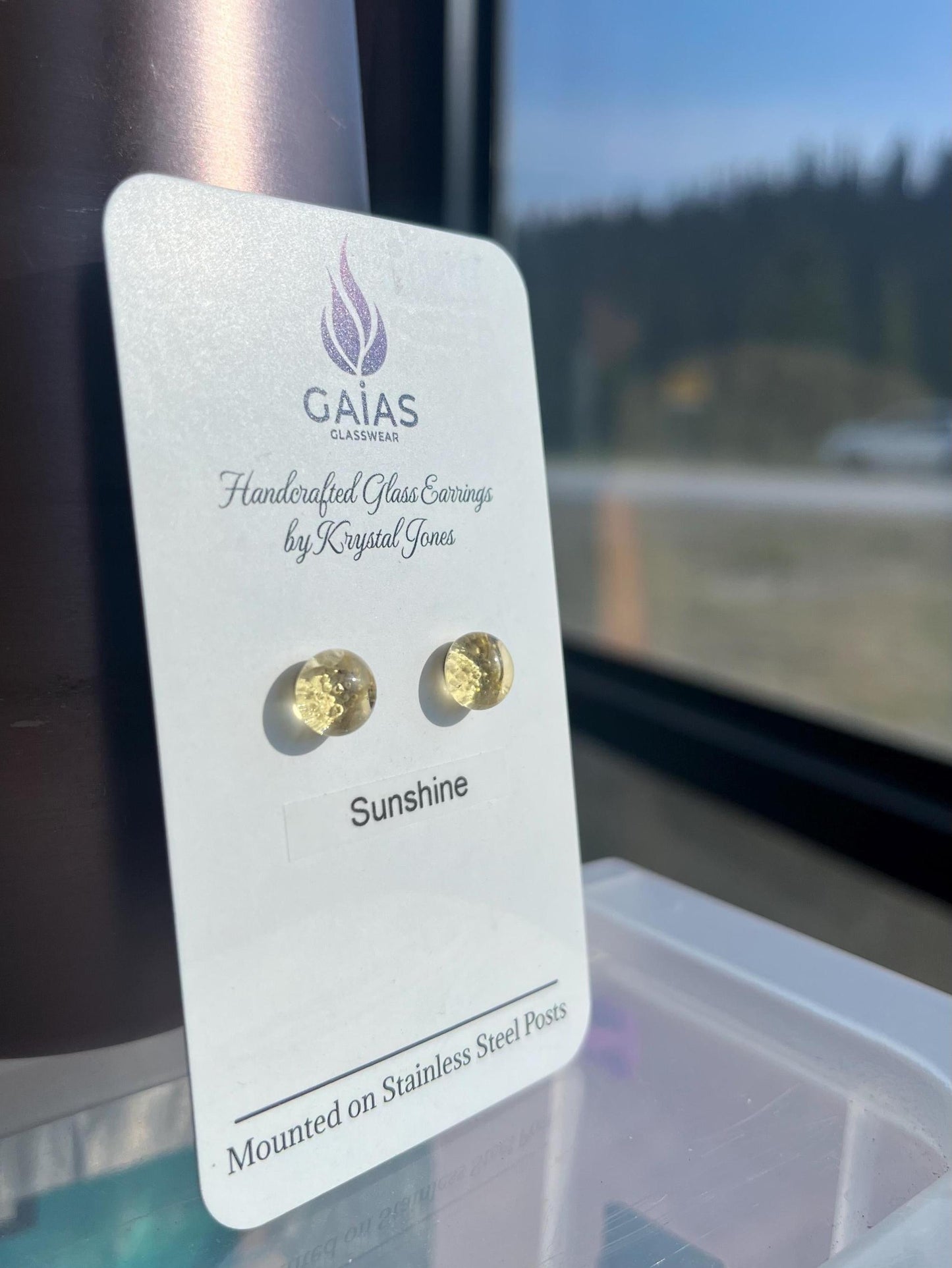 Sunshine | Fused Glass Stud Earring