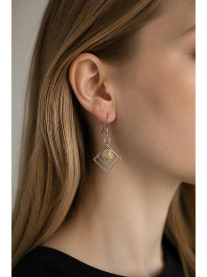 Sunshine | Geometric Fused Glass Earring