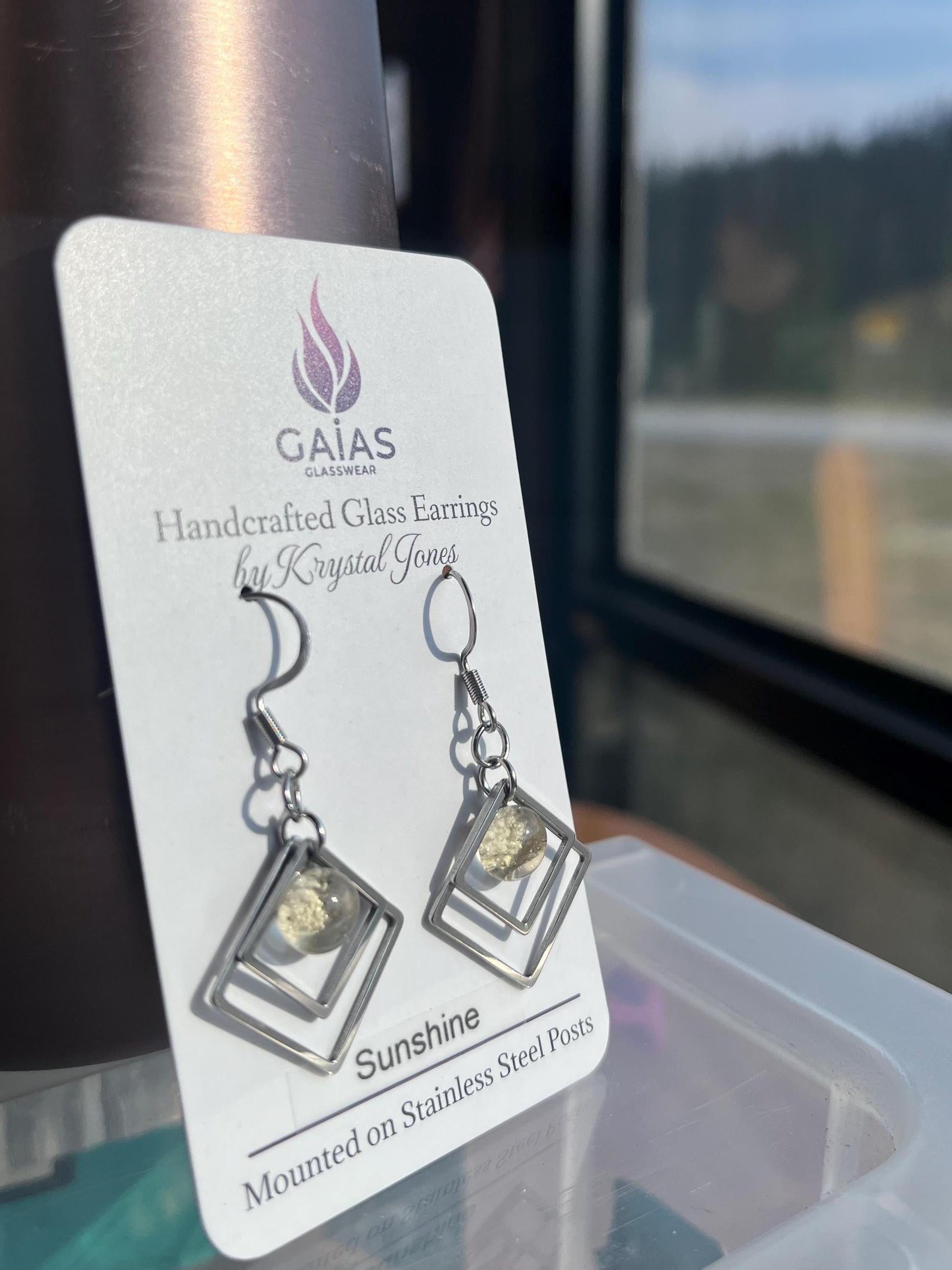 Sunshine | Geometric Fused Glass Earring