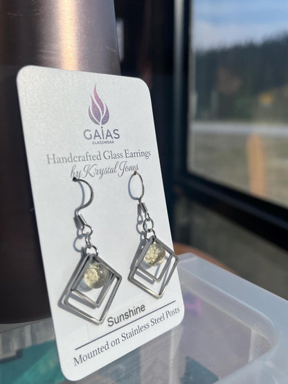 Sunshine | Geometric Fused Glass Earring